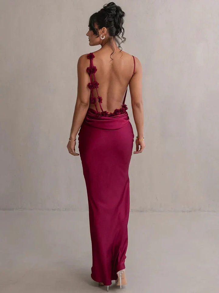 CASSIANE® SATIN FLOWER DRESS