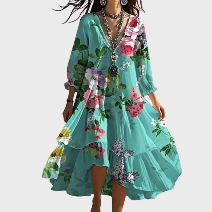 OLIVIA® | Elegant Floral Midi Dress
