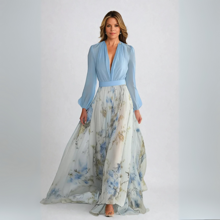 Dolores - Long Dress with Floral Pattern