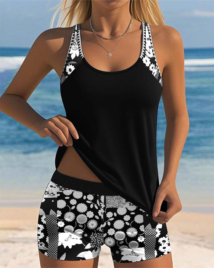 Ella - Floral Print Two-Piece Swim Set