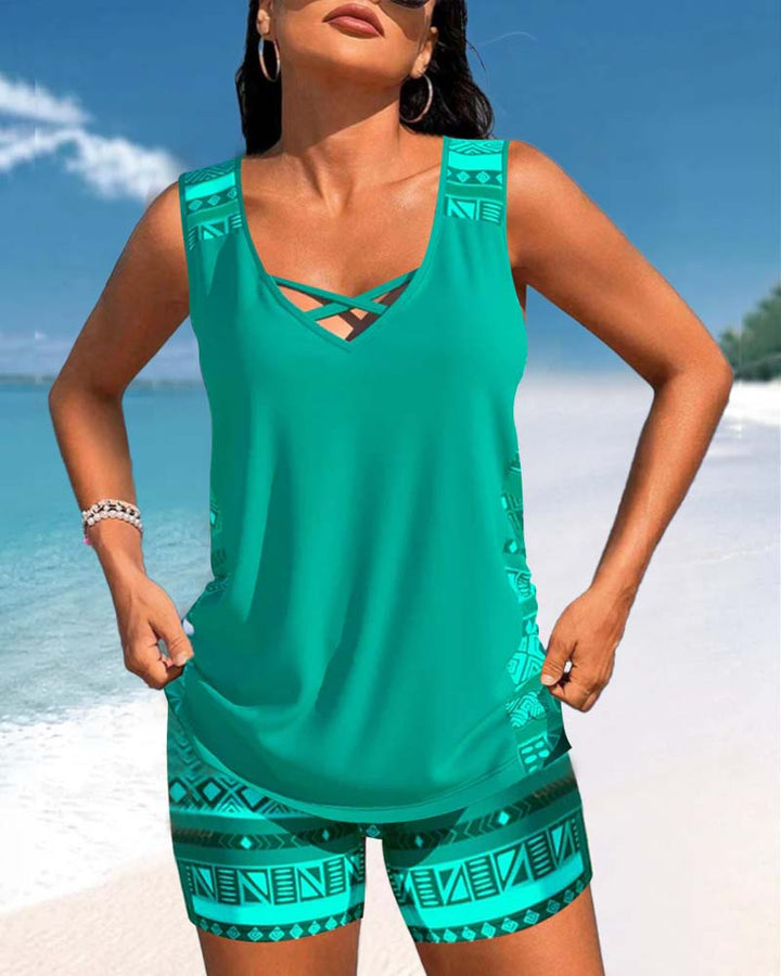 Tahlia - Tankini Featuring Geometric Print