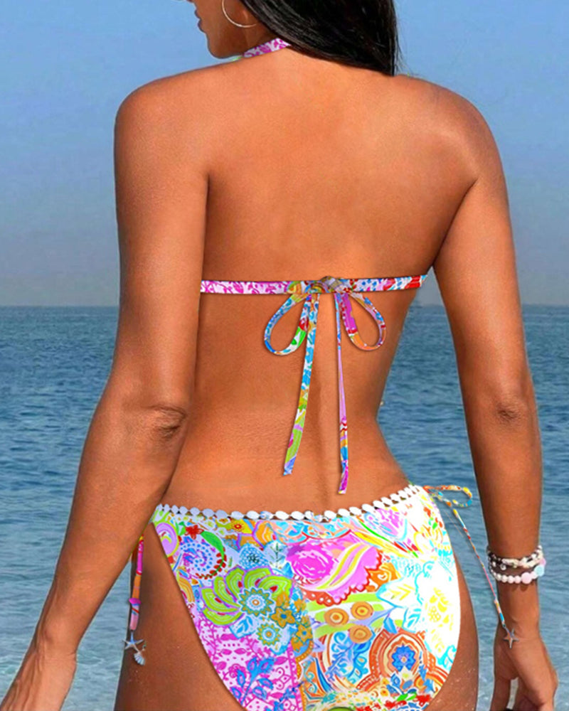 Georgia - Vibrant Lace Neck-Tie Bikini