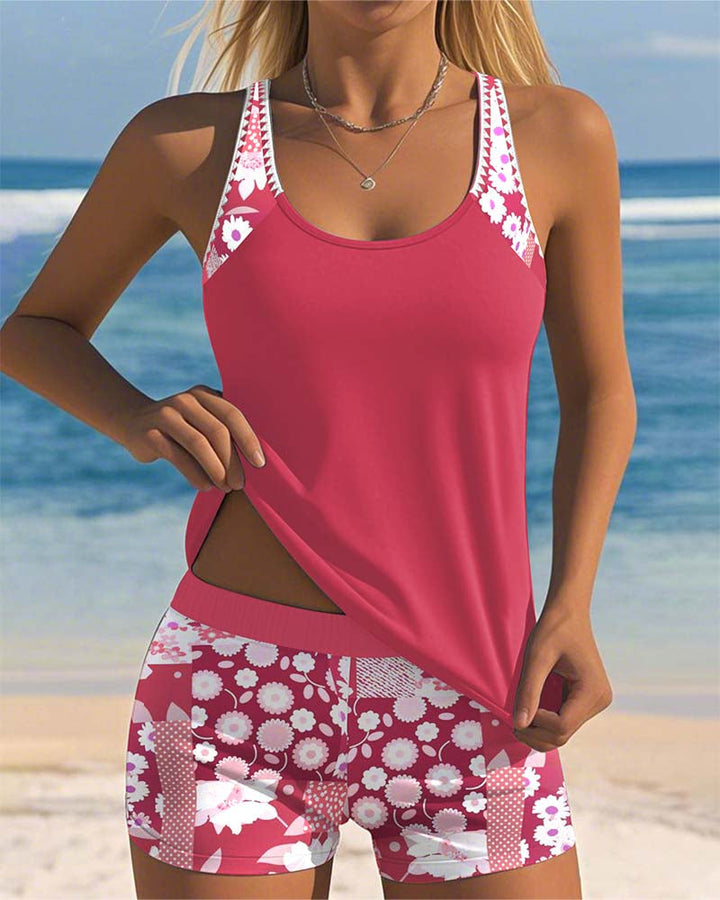 Ella - Floral Print Two-Piece Swim Set