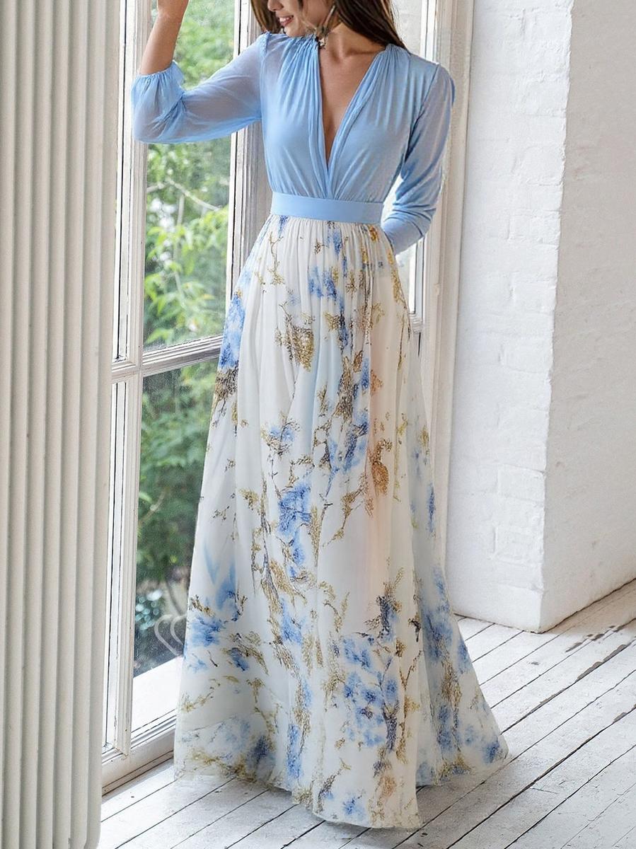 Dolores - Long Dress with Floral Pattern