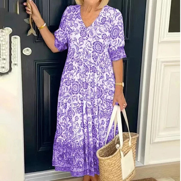MILA® V-NECK BOHEMIAN DRESS