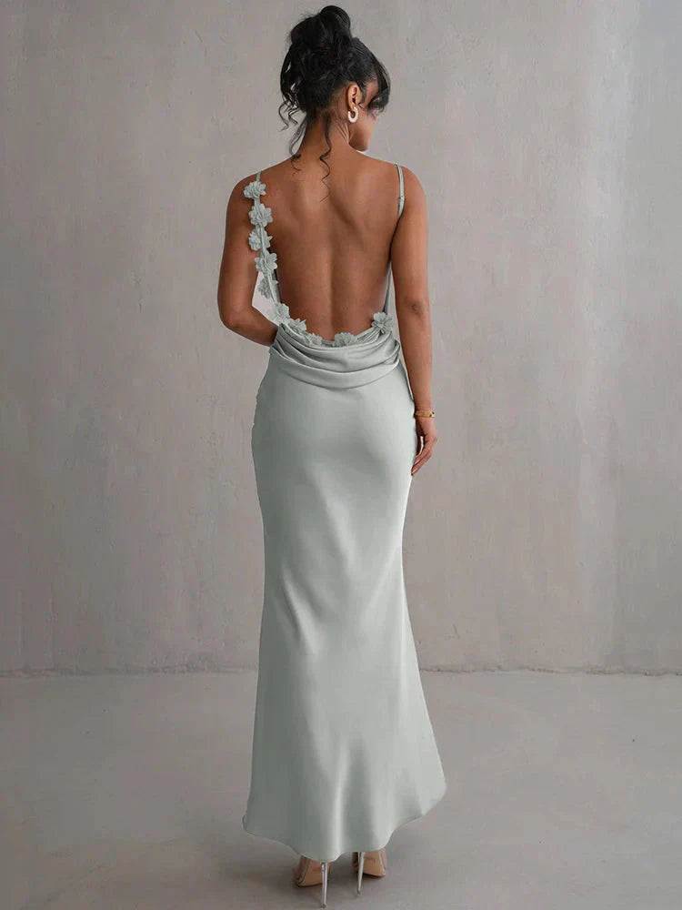 CASSIANE® SATIN FLOWER DRESS