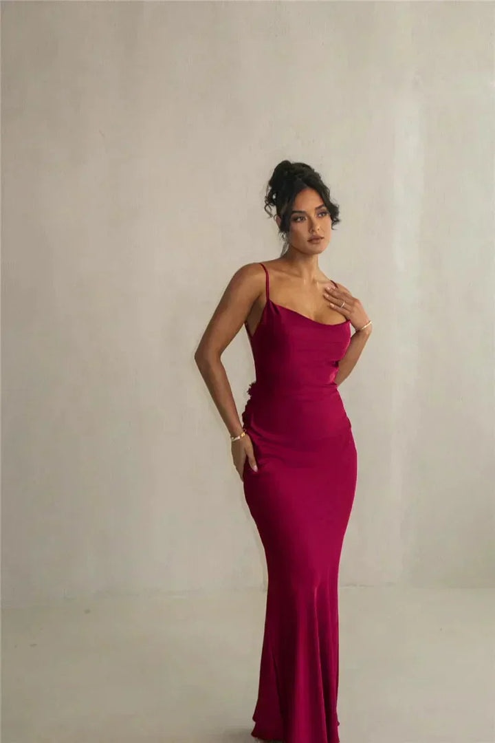 CASSIANE® SATIN FLOWER DRESS