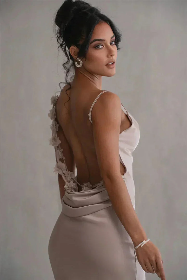 CASSIANE® SATIN FLOWER DRESS