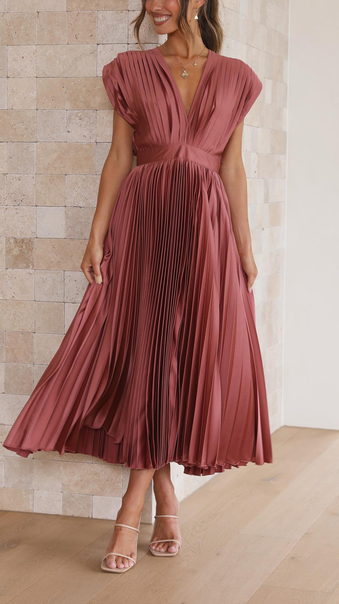 ALEXIS® ELEGANT PLEATED DRESS