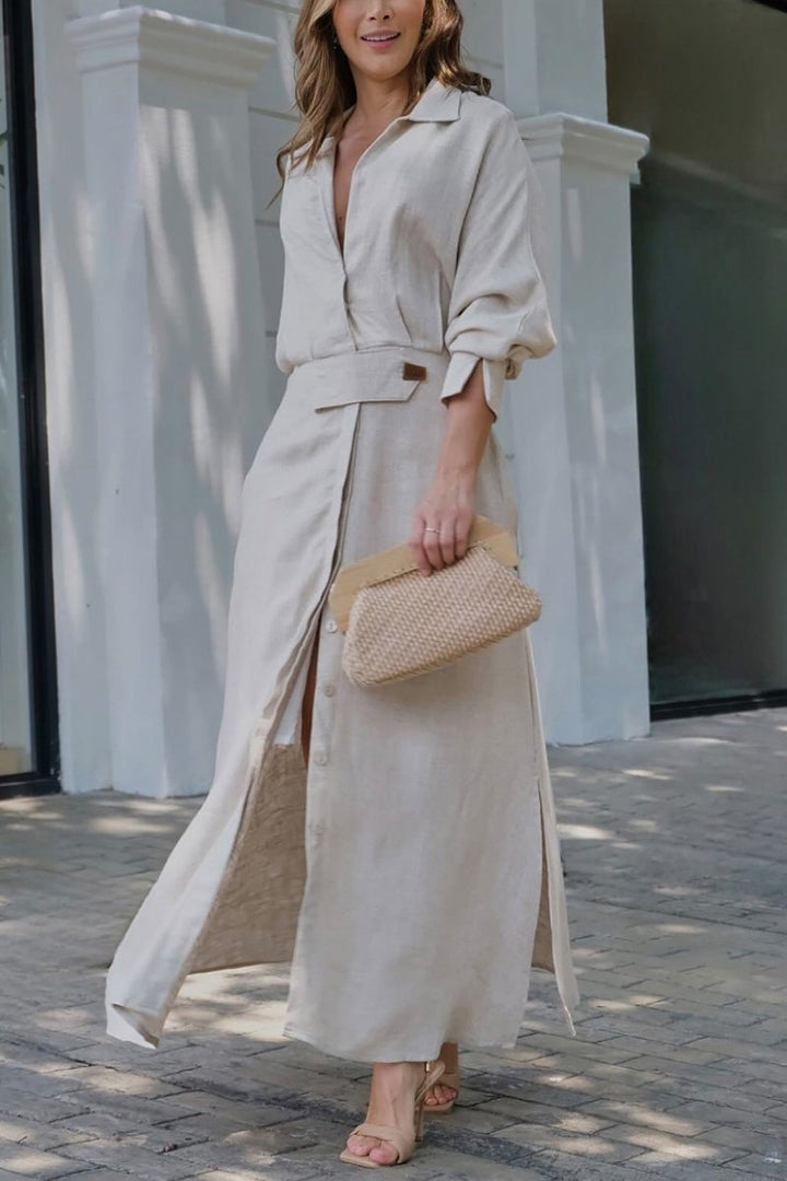 JEANETTE® MAXI DRESS with V-NECK