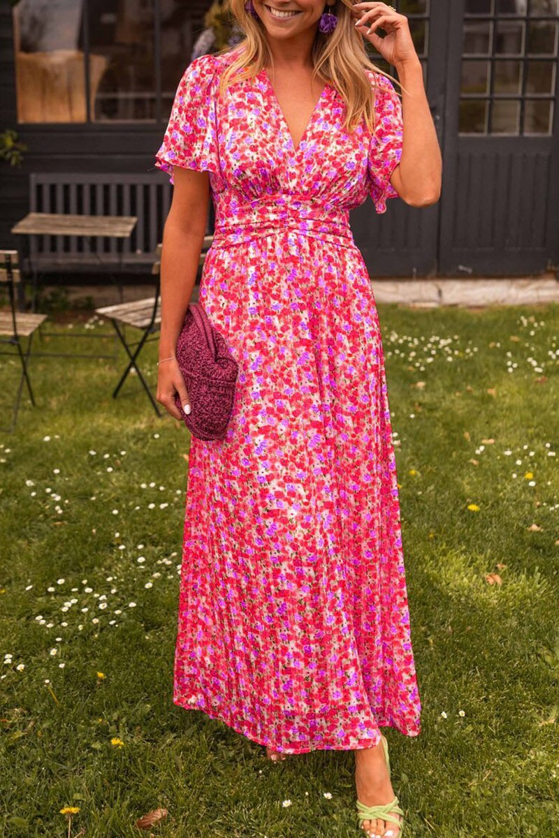 Pauline - Long Dress with Floral Design