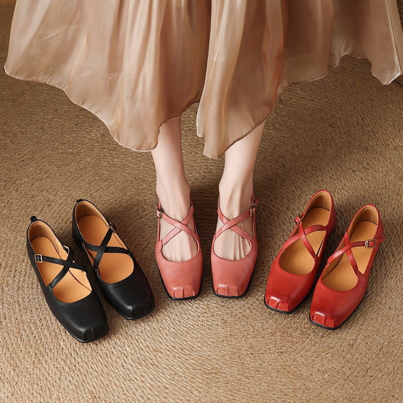 Edith | Leather Mary Janes