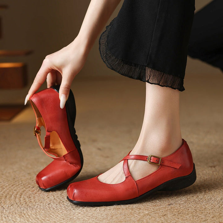Edith | Leather Mary Janes