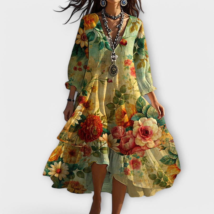 OLIVIA® | Elegant Floral Midi Dress